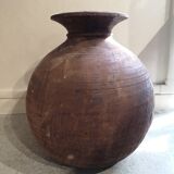 Old wooden pot