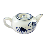 Théière en porcelaine asiatique ancienne signée et numérotée