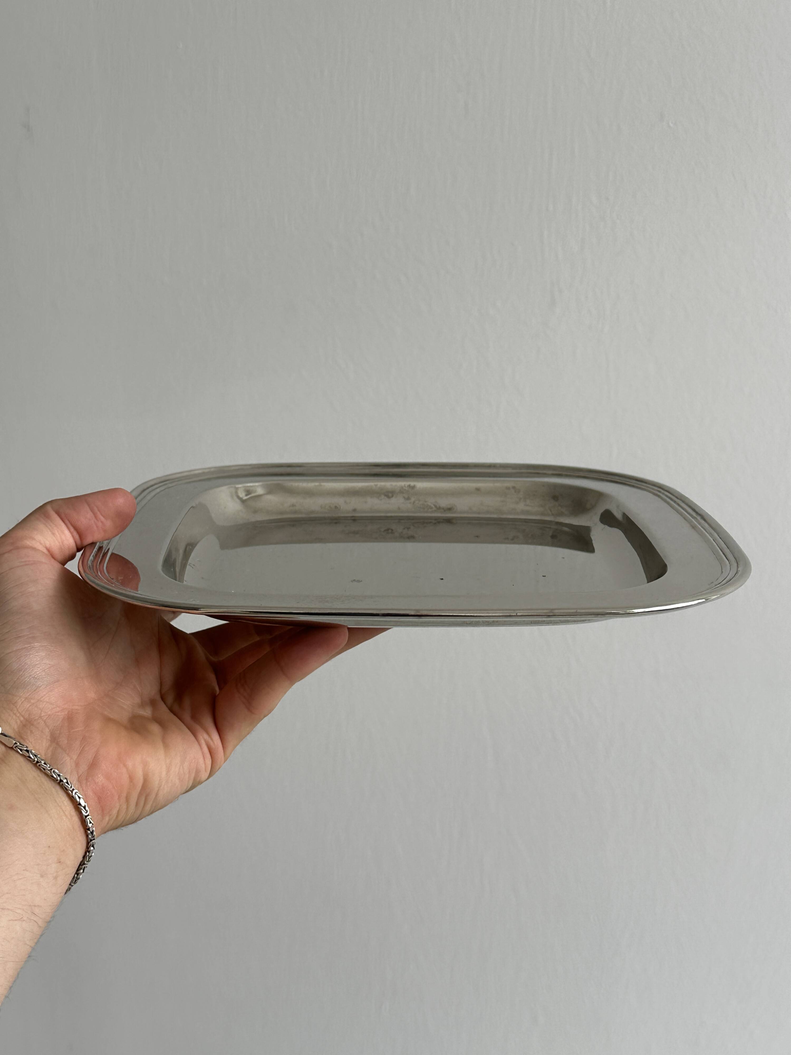 Vintage square metal tray