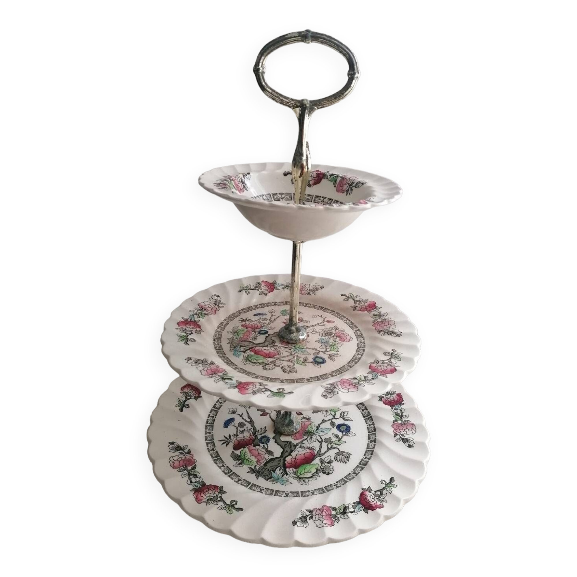 Antique cake stand Fine Staffordshire ware