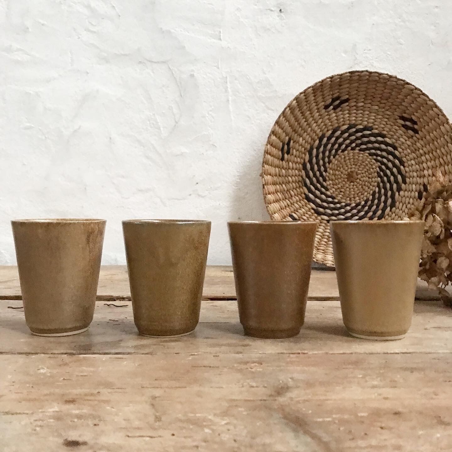 Set of 4 Digoin sandstone glasses