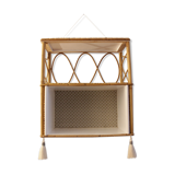 Rattan and bamboo shelf Years 60-70 revamped