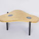 Etched Brass coffee table with Agathe Stones in the style of Lova Creation