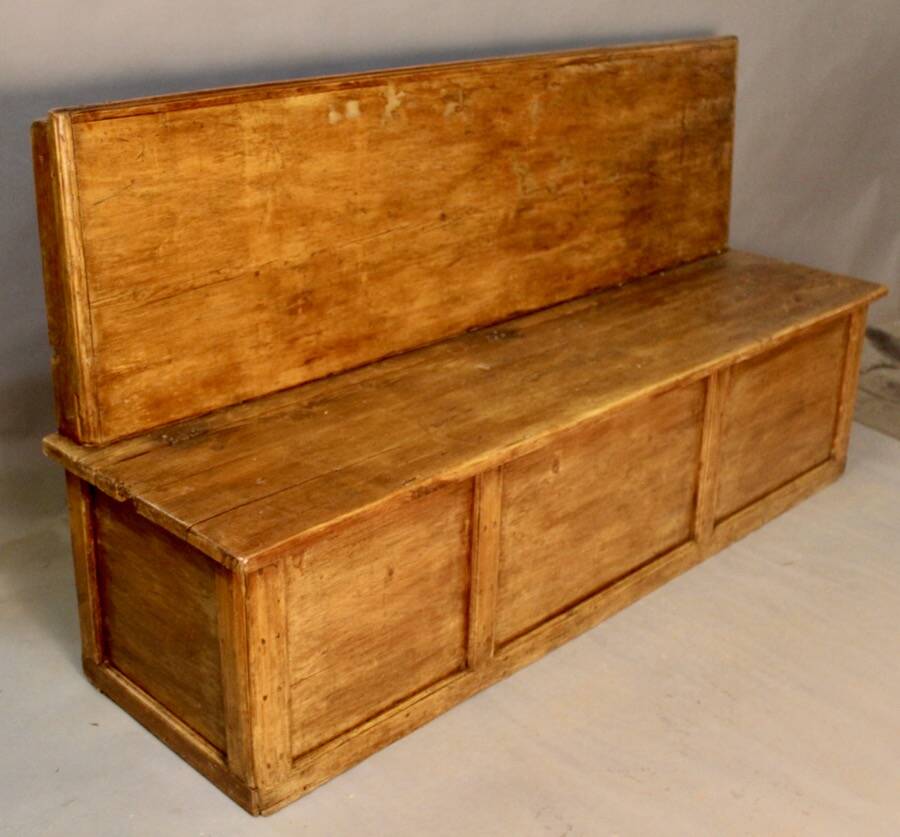 19th Century Spruce Bench Chest