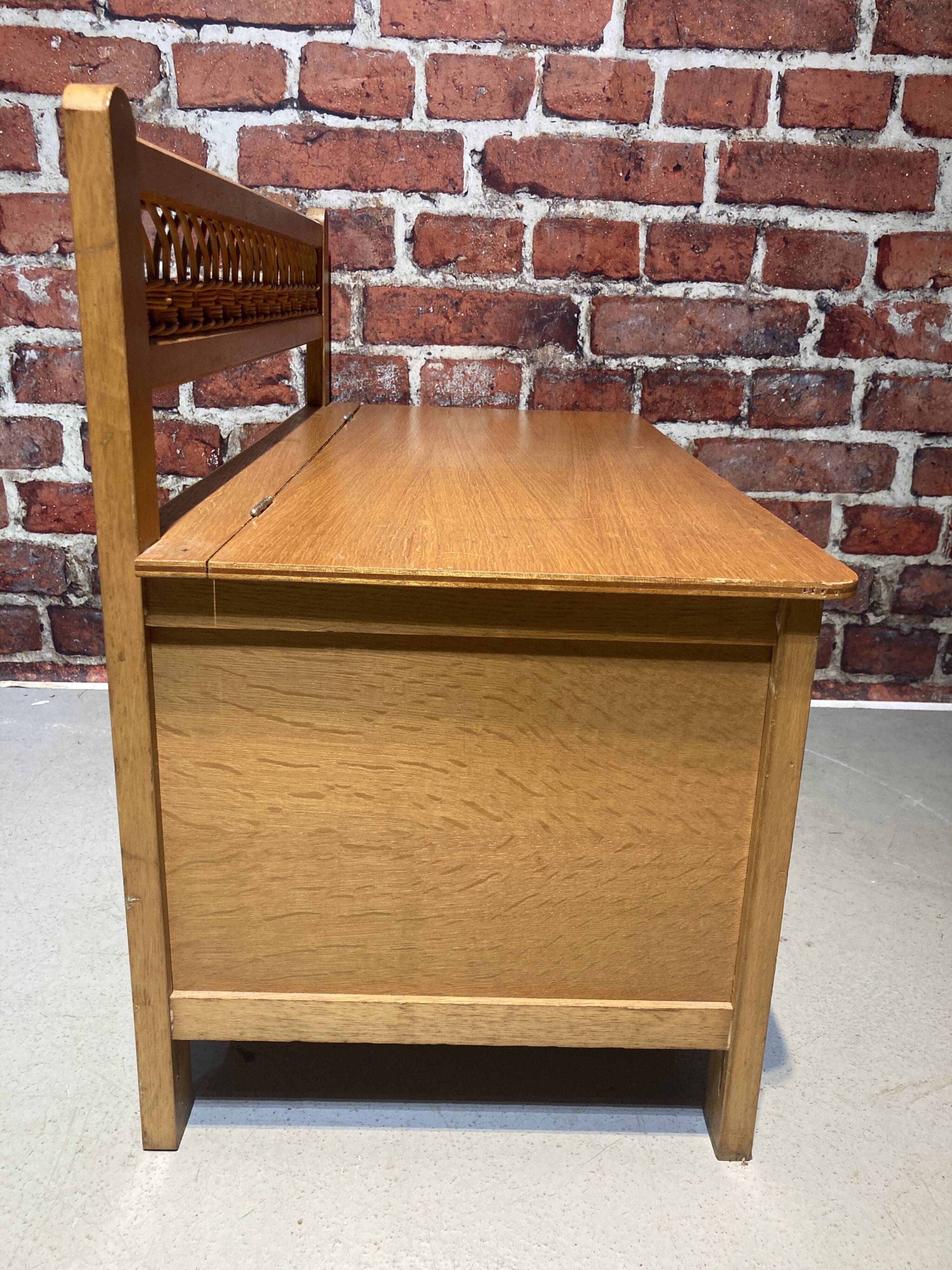 Wood and rattan chest bench