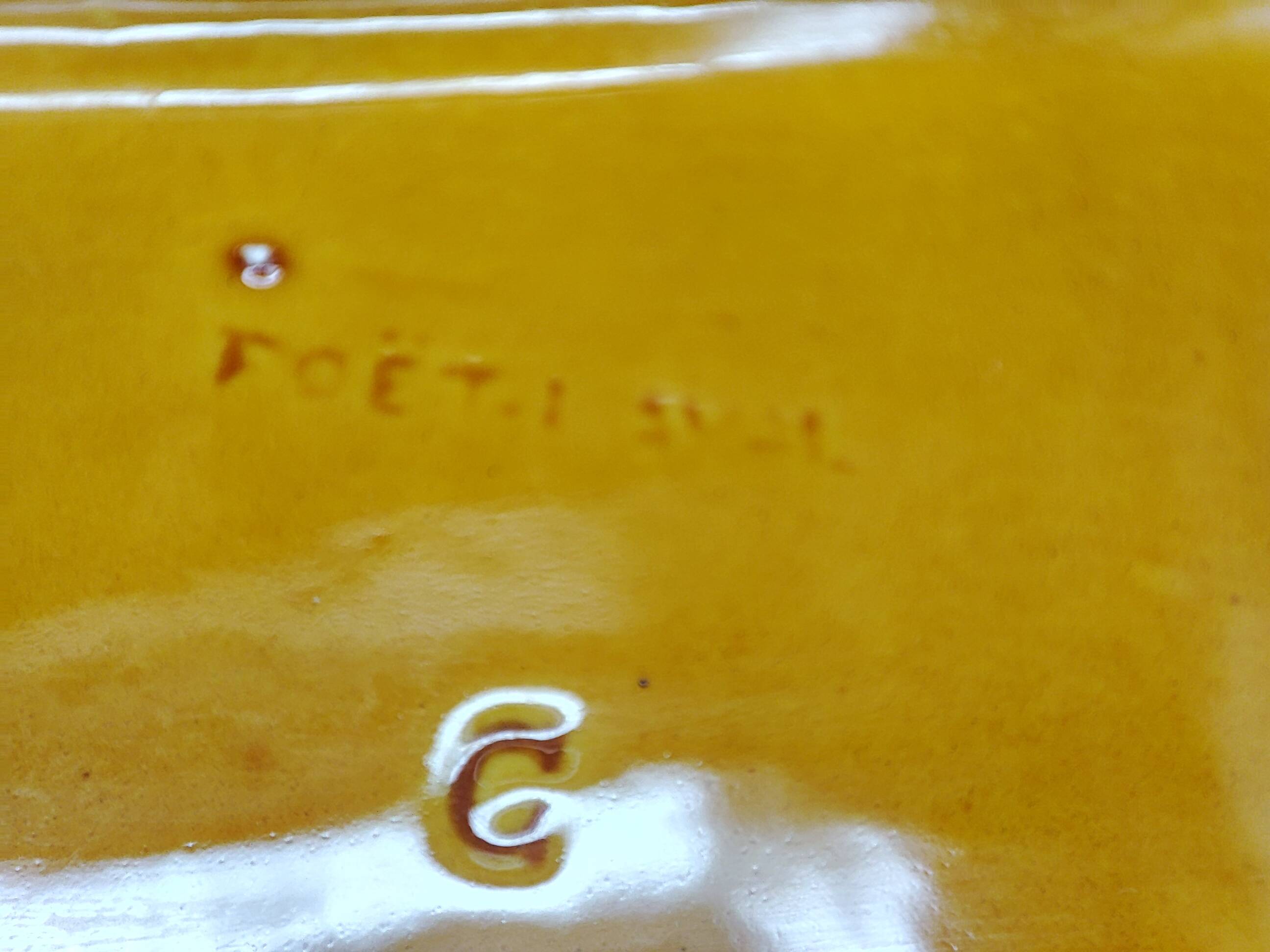 Long vintage ceramic plate from Poët-Laval