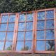 Glass window h141xl263 in oak 4 leaves
