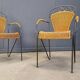 Wicker chairs attributed to Frederick Weinberg, 1960s, set of 6