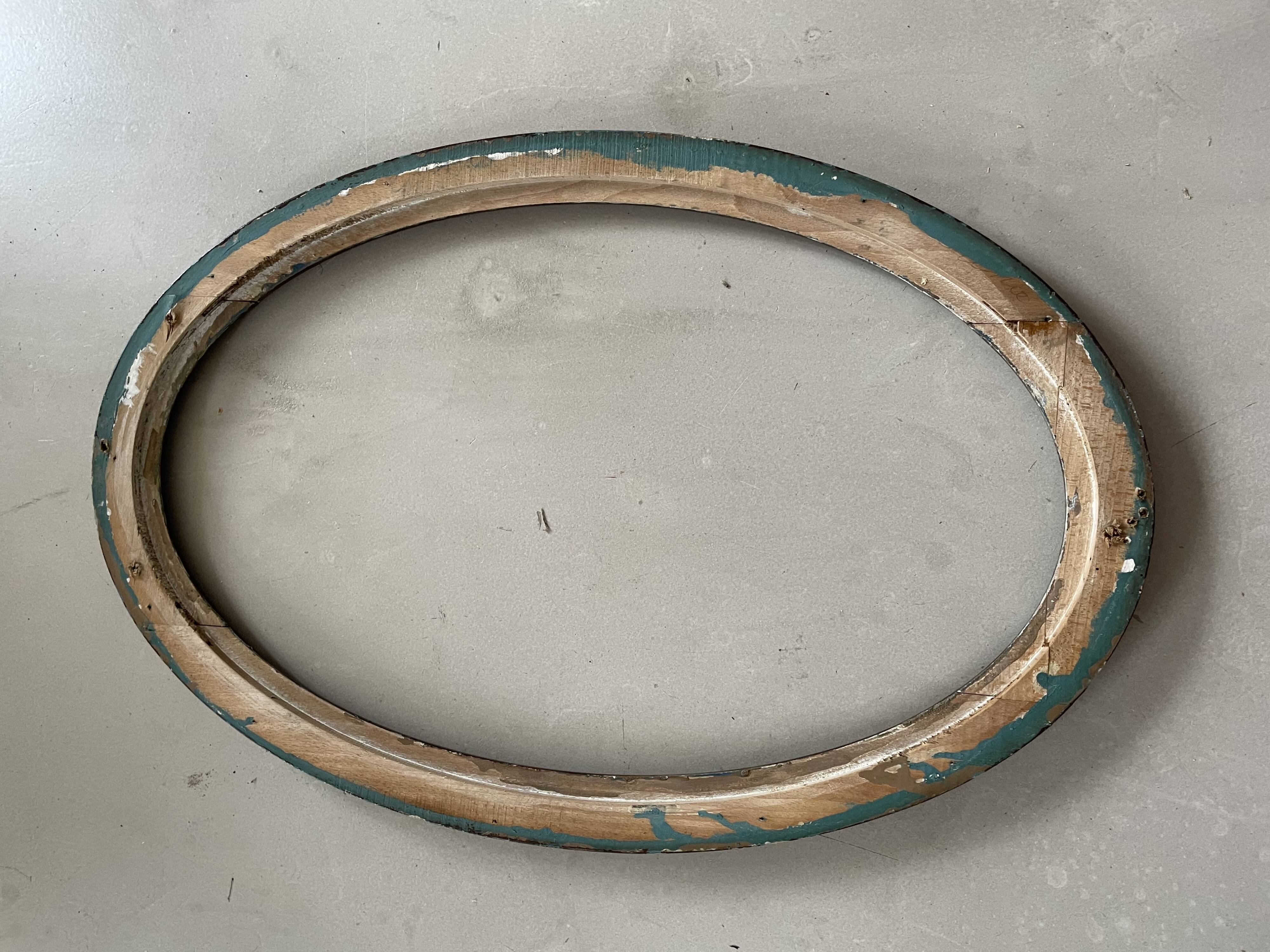 Oval old wooden frame