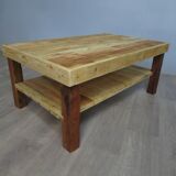 Rectangular raw wood coffee table