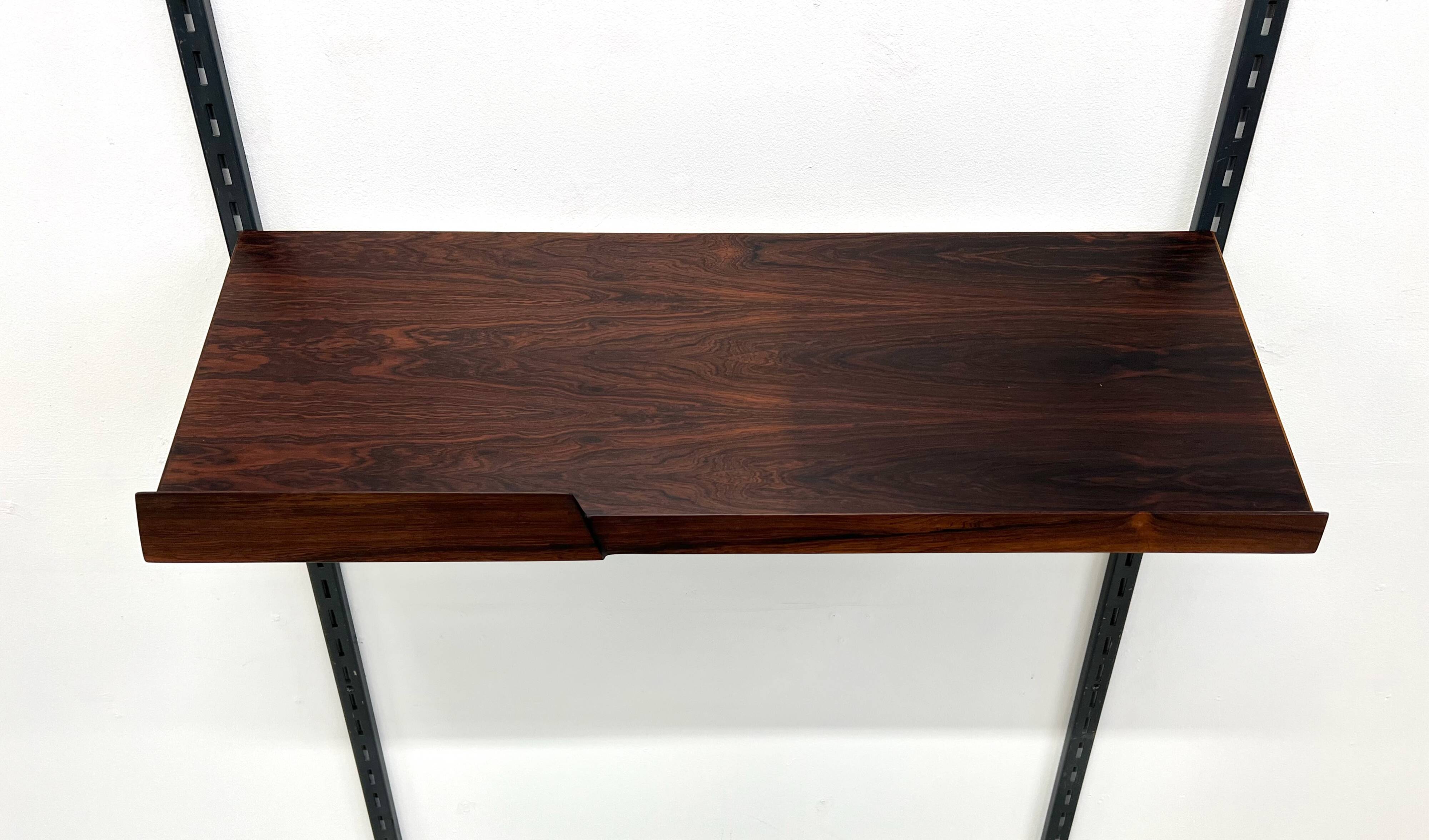 Rosewood Vintage Magazine Shelf By Kai Kristiansen For FM Modular Wall Syst