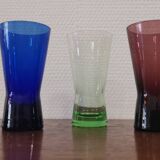 Set of 5 vintage colored aperitif glasses from the 60s/70s