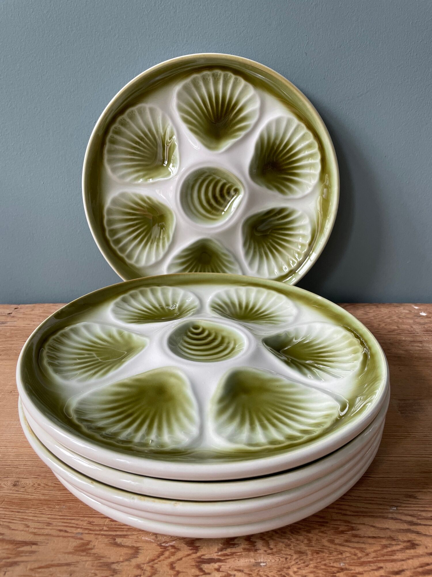 Lot de 6 assiettes à huîtres Orchies Moulin des Loups