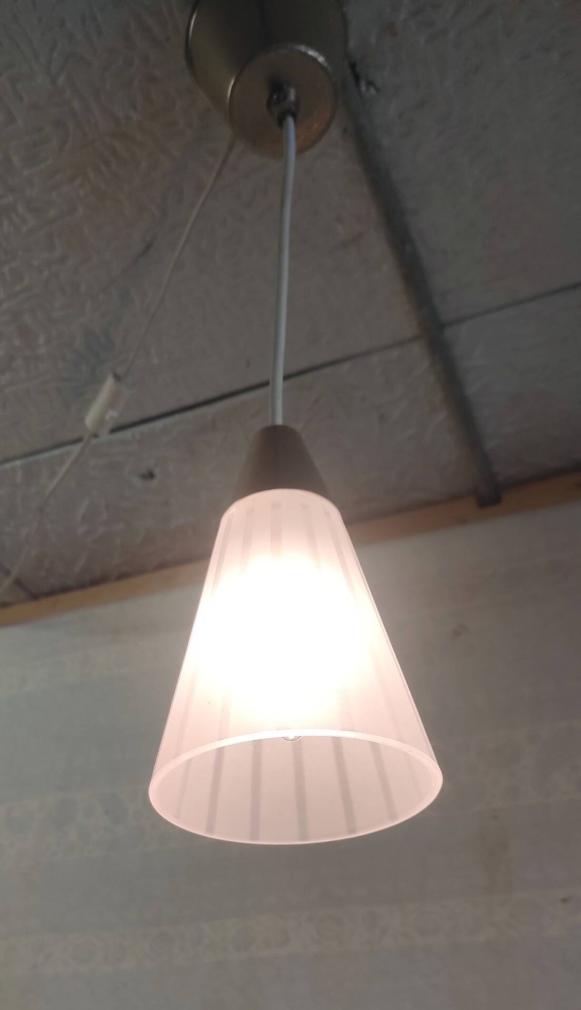 Glass and gold metal suspension design - mid 20th century.