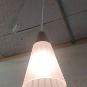 Glass and gold metal suspension design - mid 20th century.