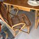 vintage 1960s rattan desk with Eiffel Tower legs