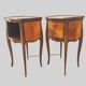 Suite of two Louis XV style bedside tables in mahogany and rosewood 20th century