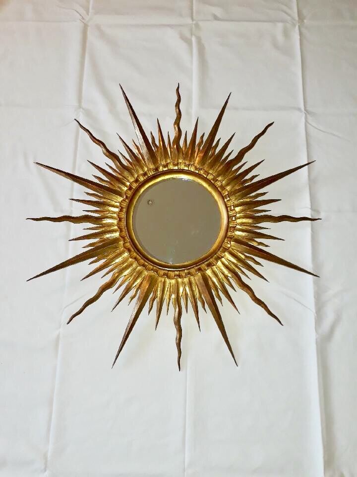 Gilded sun mirror diameter 83cm