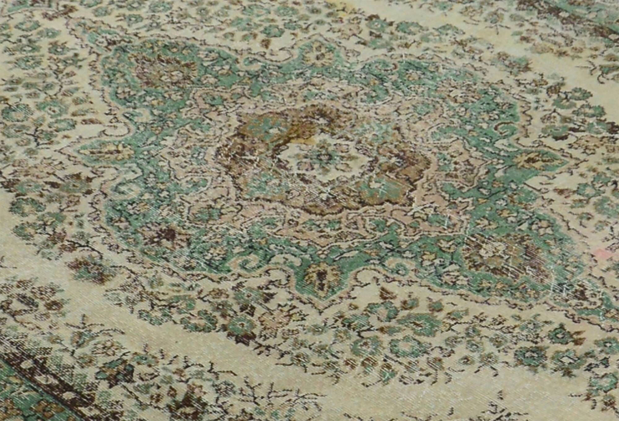 Très Grand Tapis Oushak Vintage à Motifs Orientaux – Laine 100 % – 345 × 20