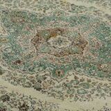 Très Grand Tapis Oushak Vintage à Motifs Orientaux – Laine 100 % – 345 × 20