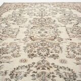 7x10 Vintage Faded Beige & Grey Anatolian Flatweave Vintage Area Rug