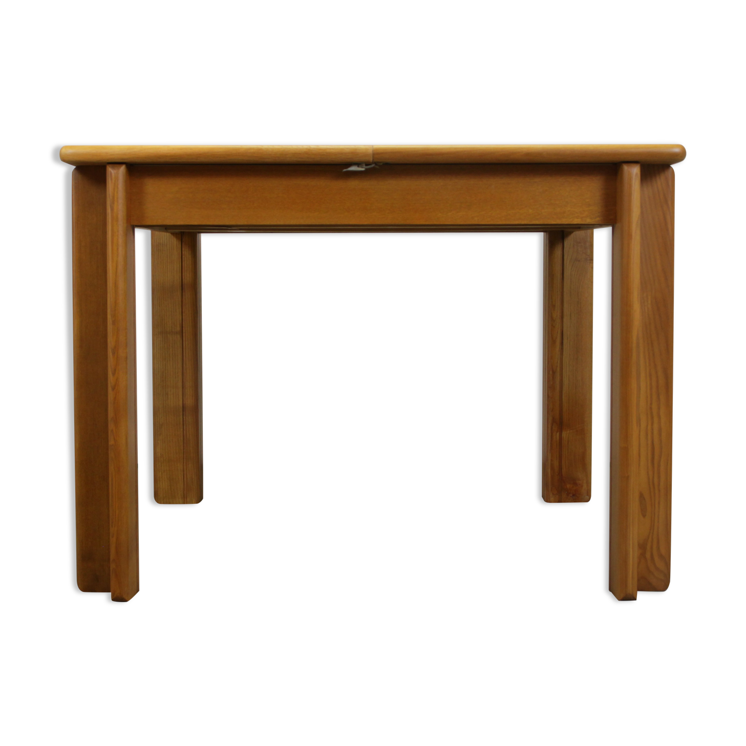 Table à manger extensible en chêne carré, Italie années 1970