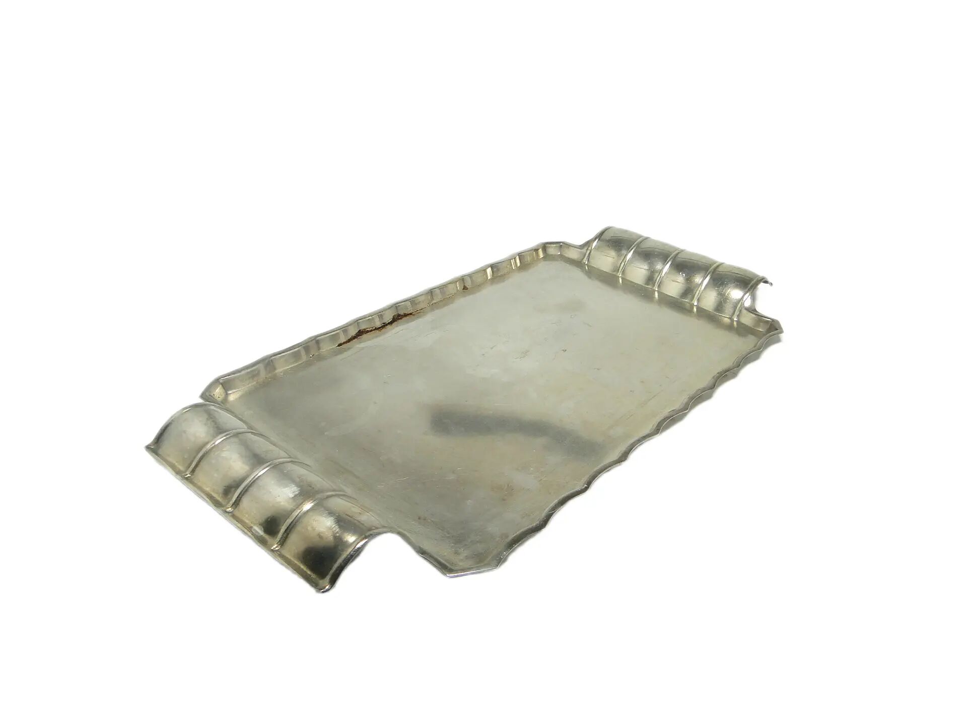 Art Deco tray, silver-plated brass, Szandrik, Hungary, 1930s.