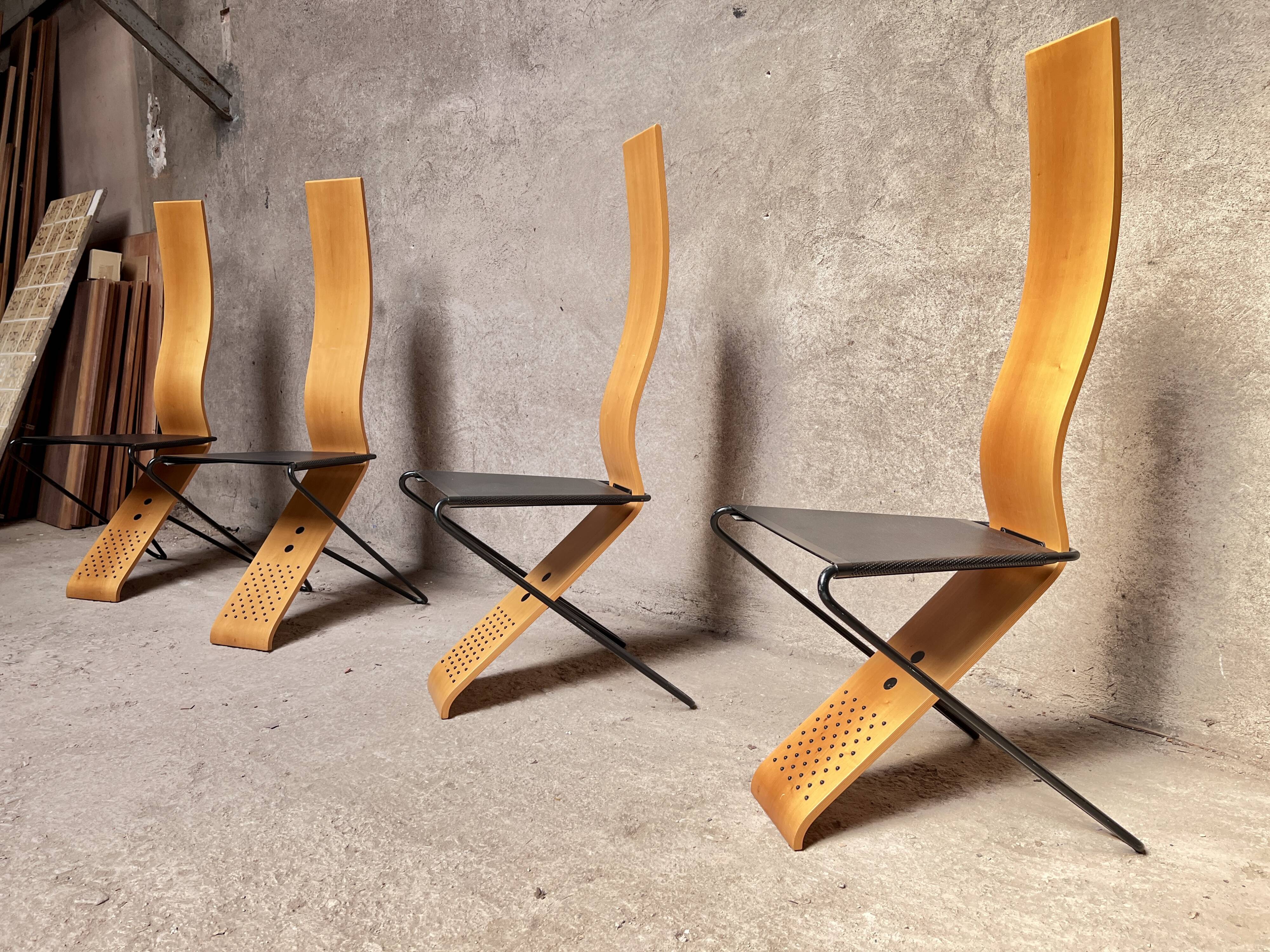 Series of 4 Chairs by Pietro Arosio for Airon 1980