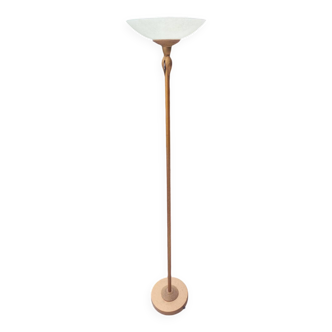 Lampadaire halogène vintage métal doré