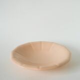 Digoin Sarreguemines pleated hollow dish, powder pink, 1960