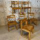 6 Regain House chairs - Elm and straw - 1980 - Vintage - Brutalist