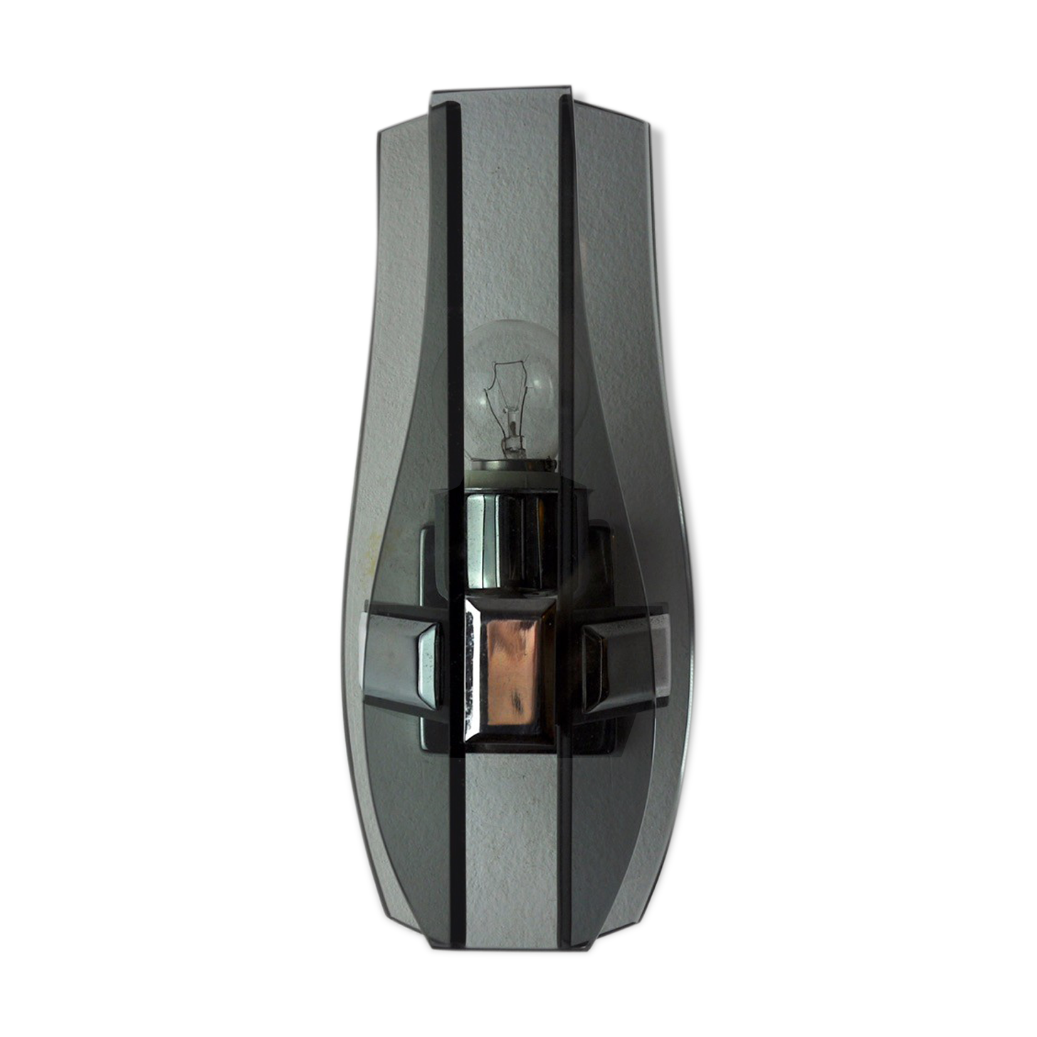 Black Veca wall lamp, cut Murano glass, Italy, 1970