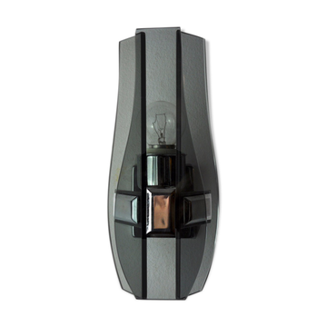Black Veca wall lamp, cut Murano glass, Italy, 1970