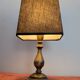 Vintage brass lamp. Black lampshade.