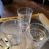 4 chiseled water glasses decoration arabesques and scrolls