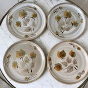 set of 4 sandstone dessert plates Niderviller Doria Ste Radegonde hand painted white years