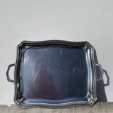 Rectangular silver metal tray