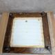 Dessous de plat ancien bois & faïence florale