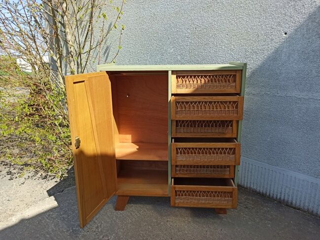 Small vintage rattan cabinet