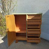 Small vintage rattan cabinet