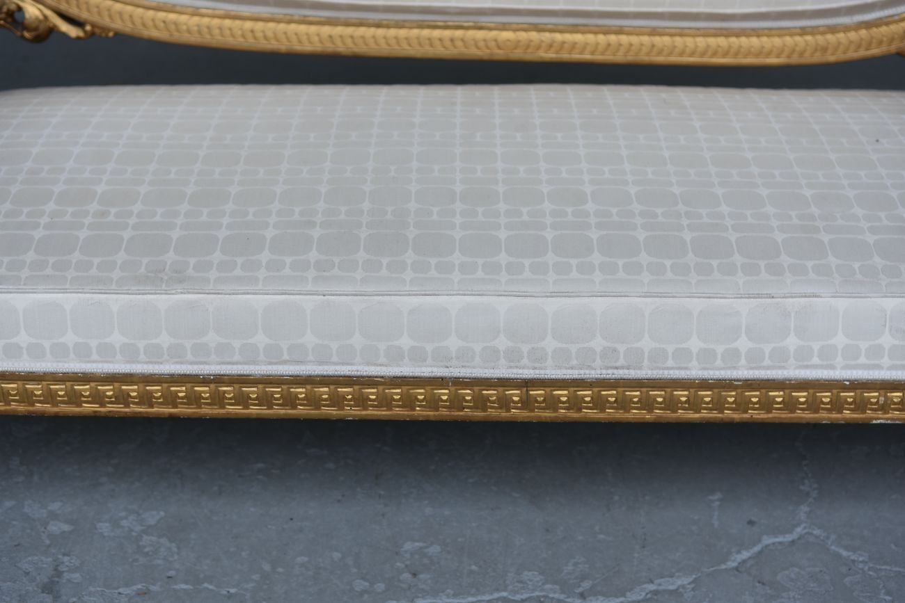 Louis XVI-style gilded wooden bass bench