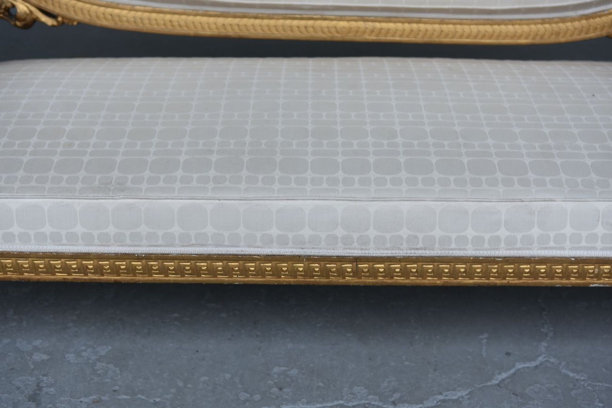 Louis XVI-style gilded wooden bass bench