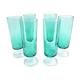 Vintage luminarc green champagne flutes