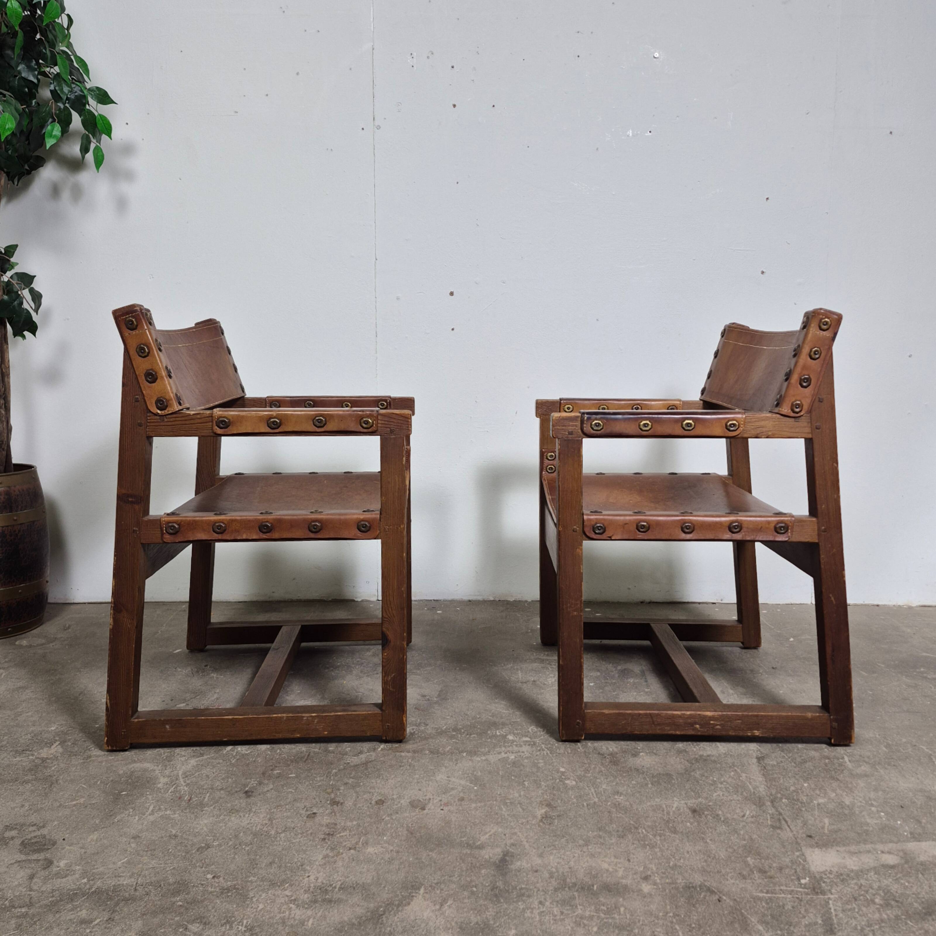 Ensemble de 2 fauteuils brutalistes de Biosca, Espagne, années 1950