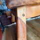Antique gym bench in Havana leather and solid wood – 170 cm