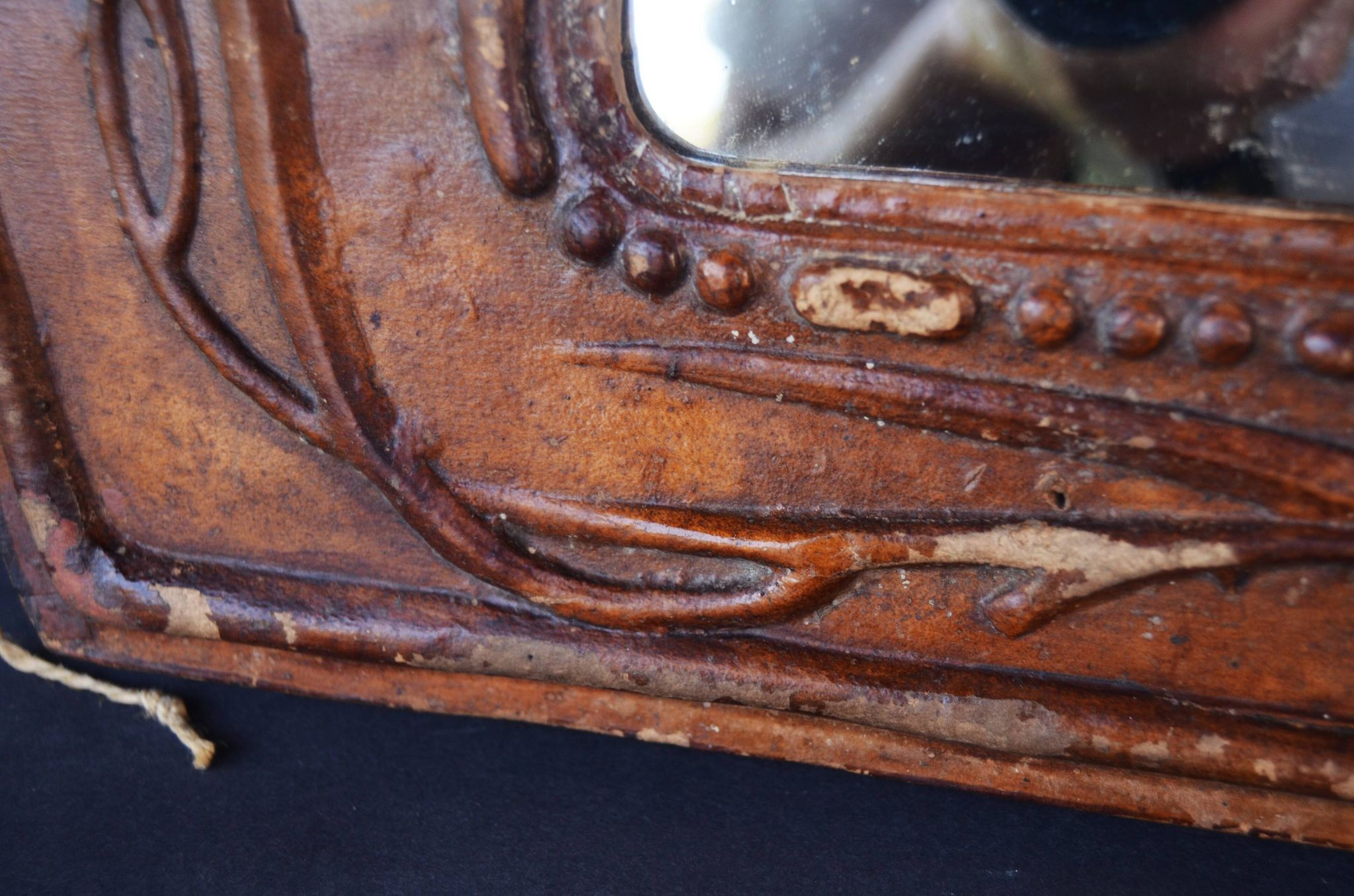 Papier Mache French Art Nouveau Framed Mirror circa 1900