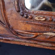Papier Mache French Art Nouveau Framed Mirror circa 1900