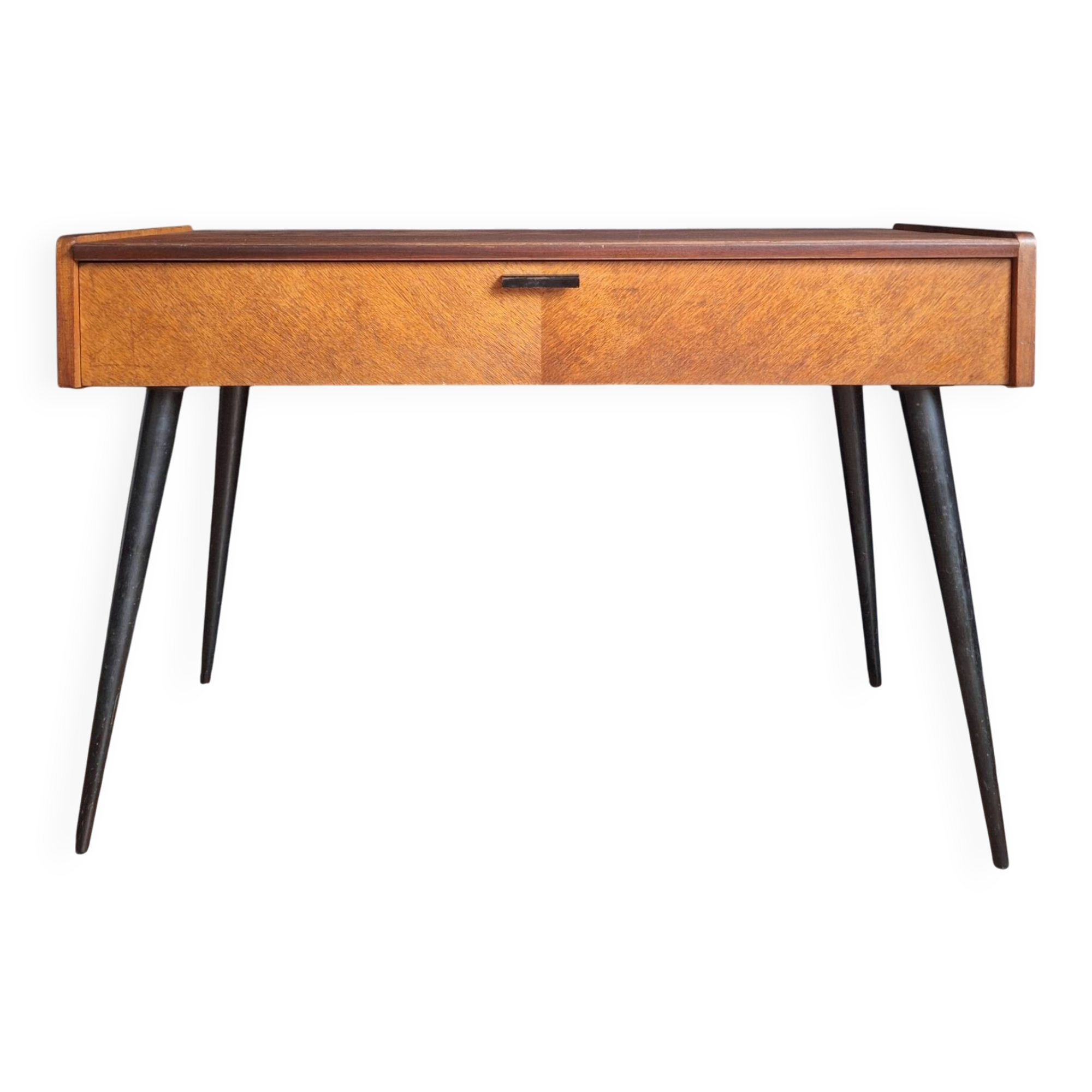 Vintage furniture with tapered legs, desk, console, dressing table.