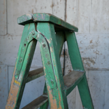 Wooden workshop folding stepladder