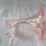 Pretty trumpet vase, in blown pink glass